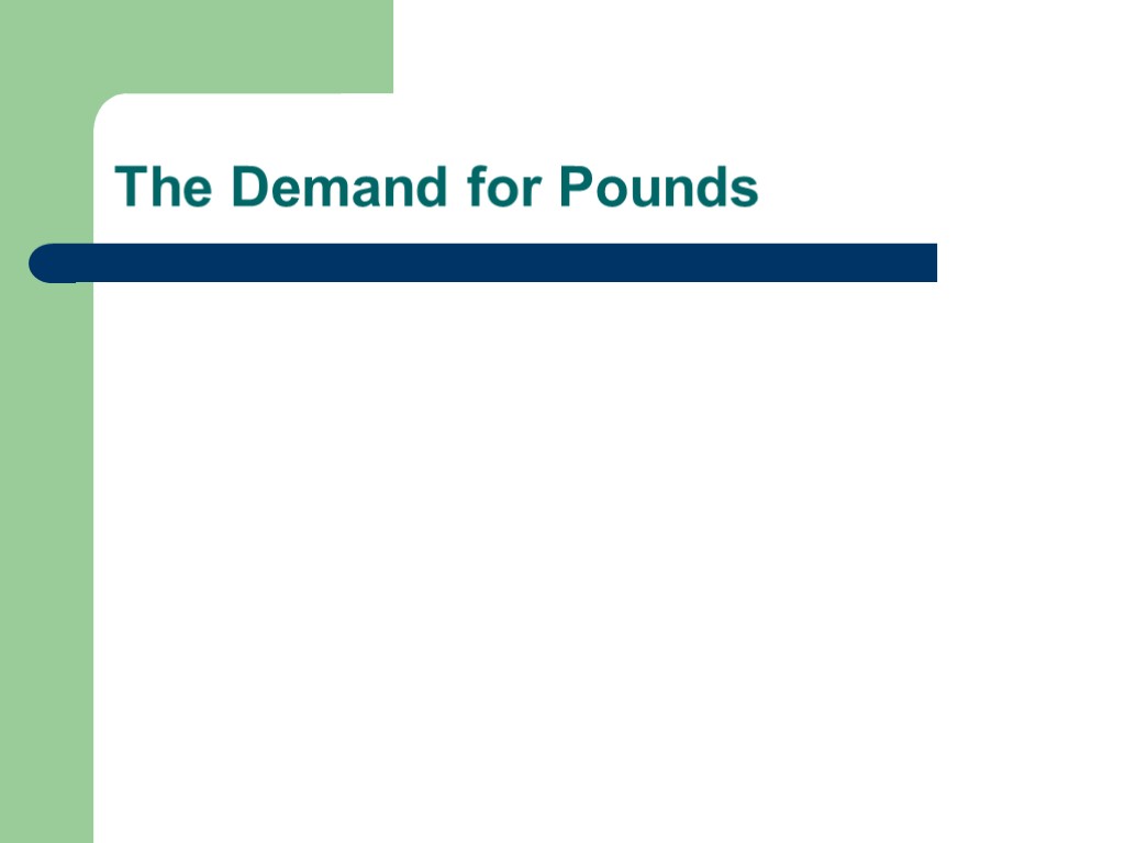 The Demand for Pounds